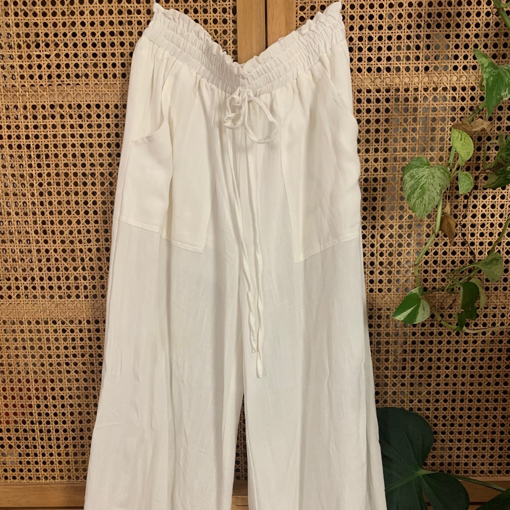 Lelis Tulum White Linen Pant